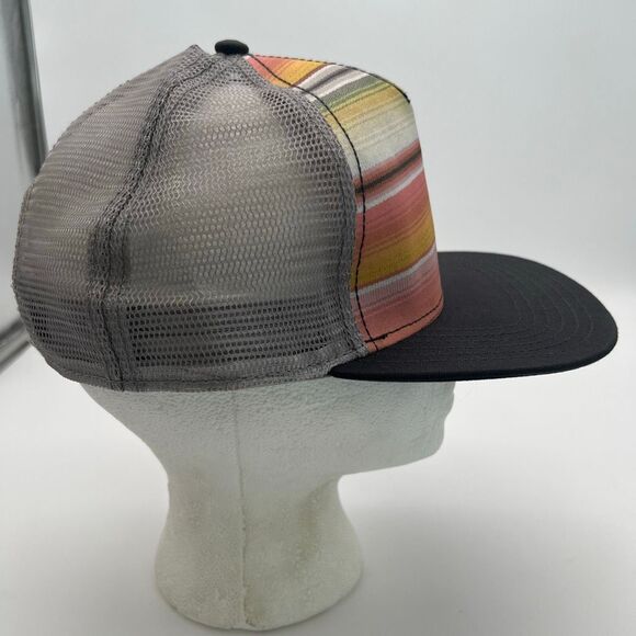 PRANA Hat Men’s One Size Multicolor Striped Flat Brim Vista Trucker - Picture 4 of 9